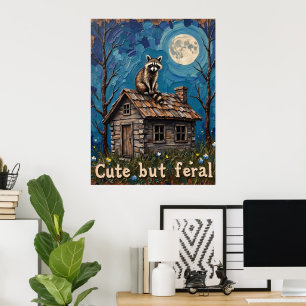 Affiche Lookout Lune : Raccoon sur le toit Cabine