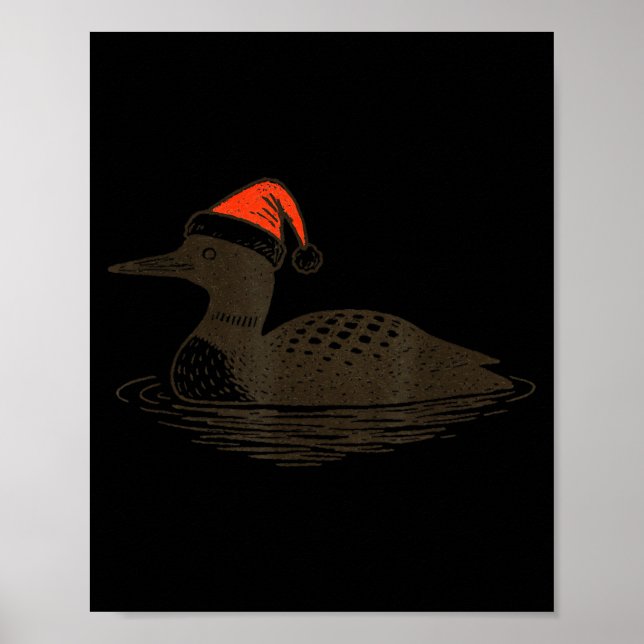 Affiche Loon Lover Santa Hat Christmas Bird Watching Xmas  (Devant)