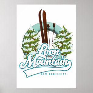 Affiche Loon Mountain New Hampshire ski logo