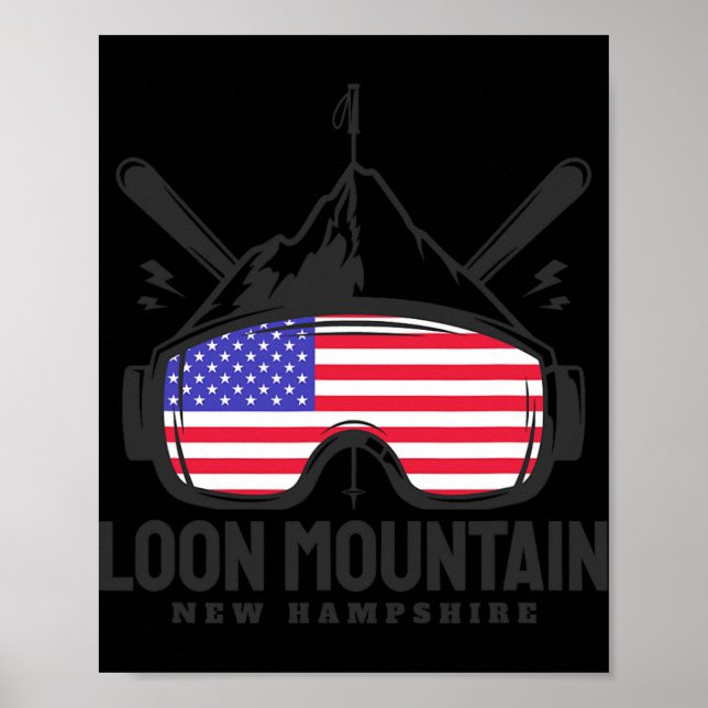 Affiche Loon Mountain New Hampshire Usa Ski Retro Skiing  (Devant)