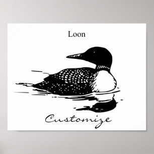 Affiche Loon Swimming Bird Art Thunder_Cove