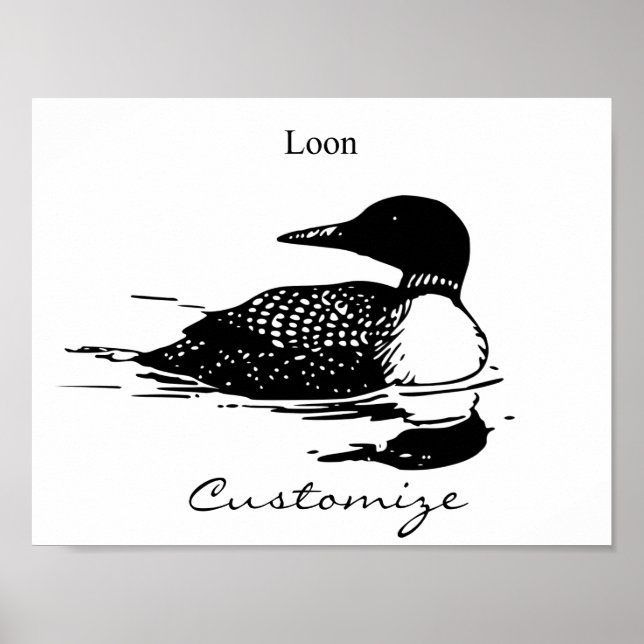 Affiche Loon Swimming Bird Art Thunder_Cove (Devant)