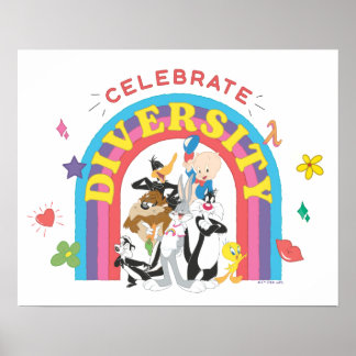 Affiche LOONEY TUNES™ - Celebrate Diversity Pride Rainbow