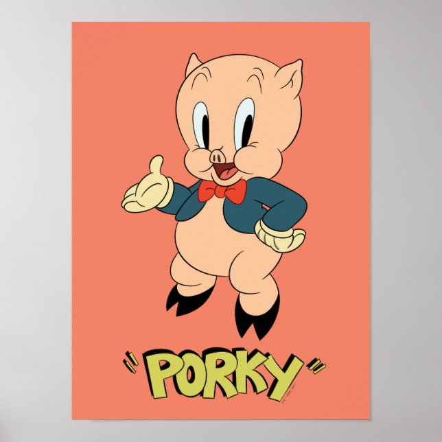 Affiche LOONEY TUNES™ Rires rétro | Cochon de porc (Devant)