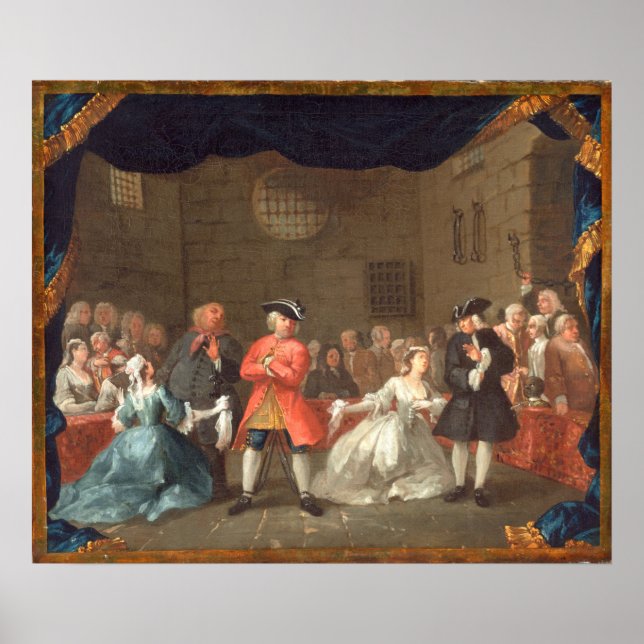 Affiche L'opéra du mendiant William Hogarth Art (Devant)