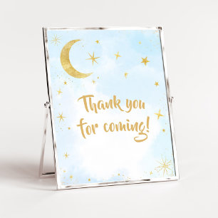 Affiche L'or bleu sur la lune Merci bébé pour venir