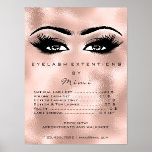 Affiche L'or rose rougissent des prix de mèches de yeux de