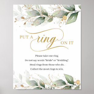 Affiche L'or vert eucalyptus mettre une bague sur elle sig