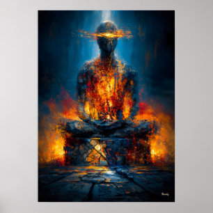Affiche L'Oracle sans Visage Expressionniste Monumental