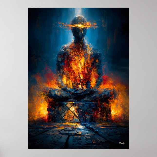 Affiche L'Oracle sans Visage Expressionniste Monumental (Devant)