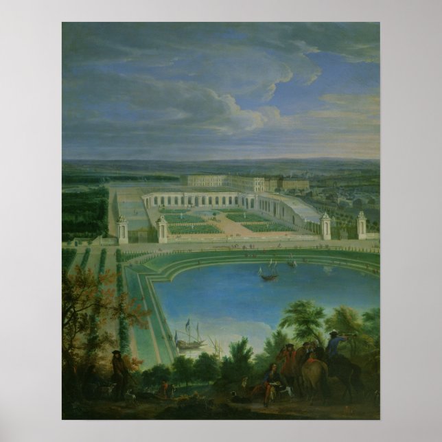 Affiche L'Orangerie et le Château de Versailles, 1696 (Devant)