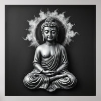Lord Buddha - Serene Charcoal Art Portrait