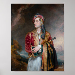 Affiche Lord Byron en robe albanaise - 1813