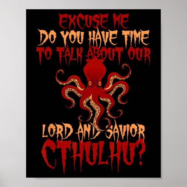 Affiche Lord Et Sauveur Cthulhu Octopus Veut Parler Hall (Devant)