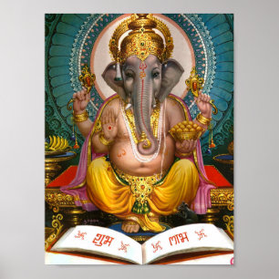 Affiche Lord Ganesha Indian Hindu Yoga Spiritual