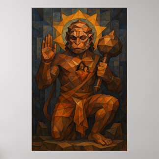 Affiche Lord Hanuman : Symbole de la Force et de la Dévoti
