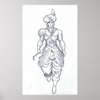 Affiche Lord Krishna Sketch