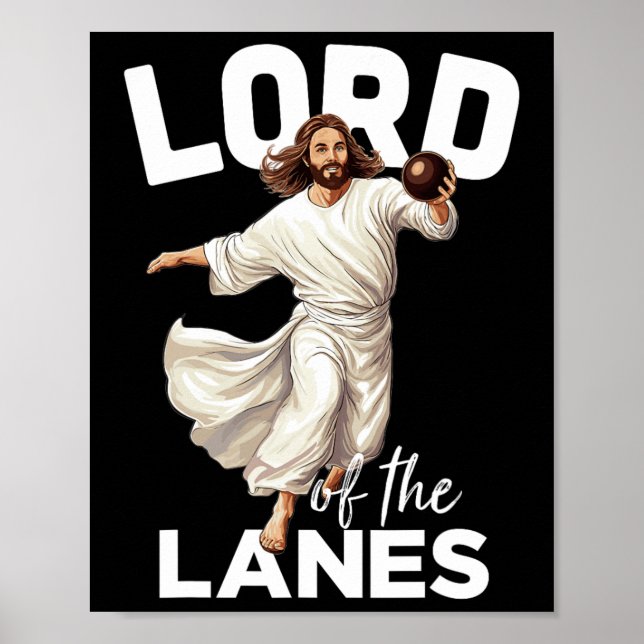 Affiche Lord Lanes Funny Christian Christ Gutter Bowling L (Devant)