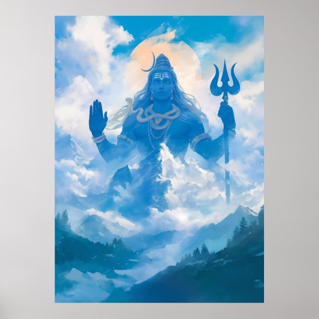 Affiche Lord Shiva dans l'affiche de Kailasa (Devant)