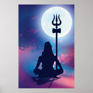 Affiche Lord Shiva Méditant Mur Art