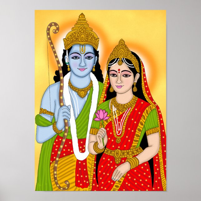 Affiche Lord Sitaram – Art mural divin & Décoratio (Devant)