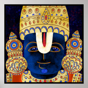 Affiche Lord Vishnu Tirupati Perumal Hindu God Peinture