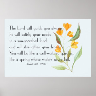 Affiche Lord Vous Guidera Bible Verse