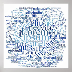Affiche Lorem Ipsum Nuage de mots - Version bleue