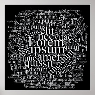 Affiche Lorem Ipsum Word Cloud - Version blanche