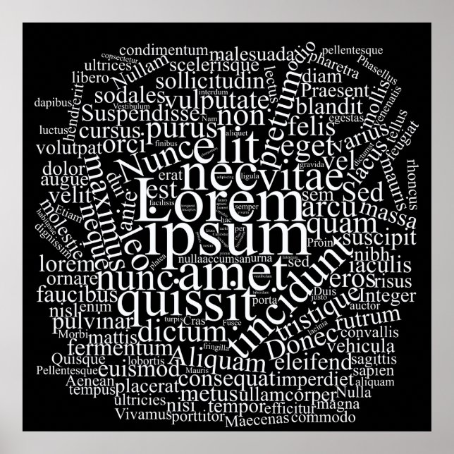 Affiche Lorem Ipsum Word Cloud - Version blanche (Devant)