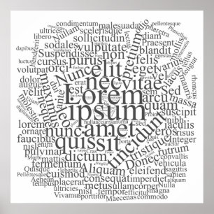 Affiche Lorem Ipsum Word Cloud - Version grise