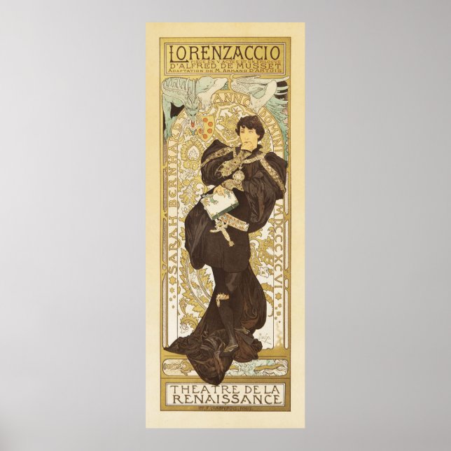 Affiche Lorenzaccio by Alphonse Mucha (Devant)