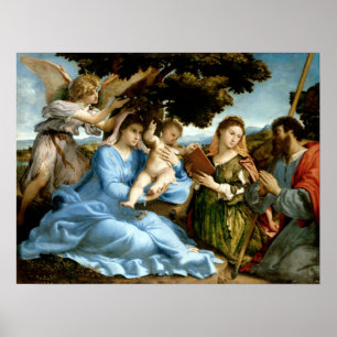 Affiche Lorenzo Lotto Madonna et l'enfant avec les saints