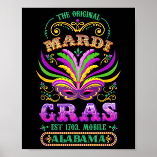 Affiche L'original Mardi Gras Mobile Alabyma 1703