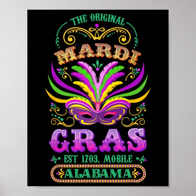 Affiche L'original Mardi Gras Mobile Alabyma 1703 (Devant)