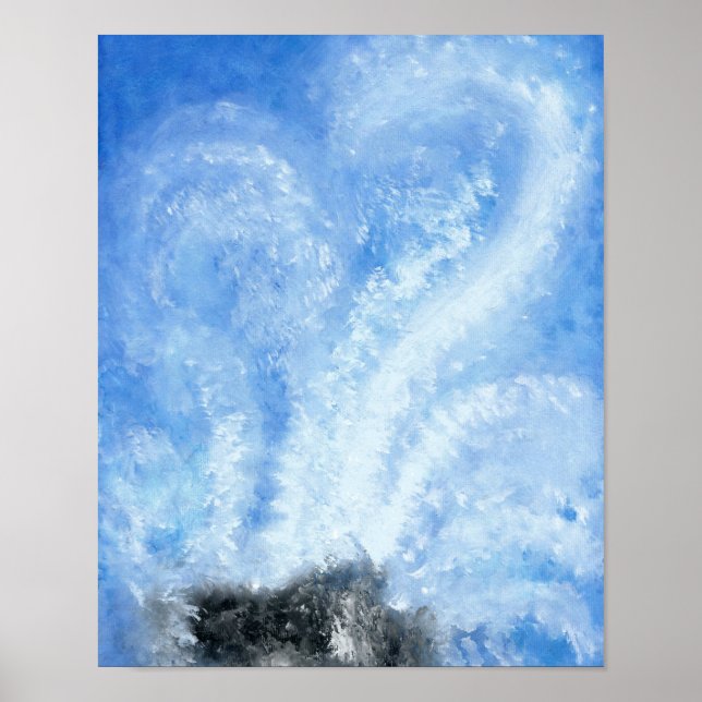 Affiche Lorsque les vagues de l'océan s'écrasent sur la co (Devant)