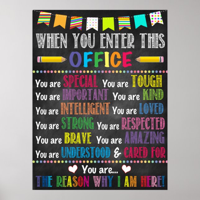 Affiche Lorsque Vous Entrez Ce Conseiller D'École De Burea (Devant)