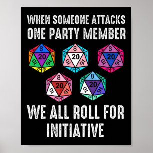 Affiche Lorsqu'Une Personne Attaque Un Membre D20 Dice Lgb