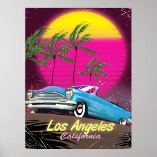 Affiche Los Angeles 1980 Retro Travel print