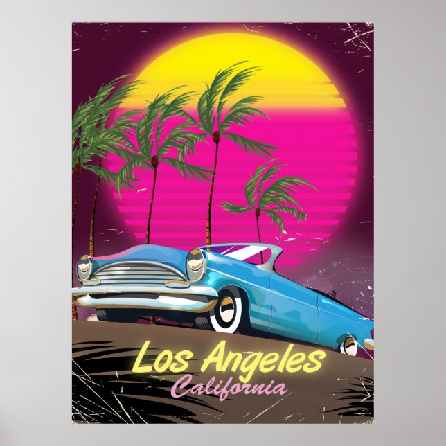 Affiche Los Angeles 1980 Retro Travel print (Devant)