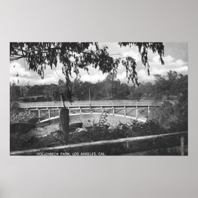 Affiche Los Angeles, CA Vue de Hollenbeck Park (Devant)