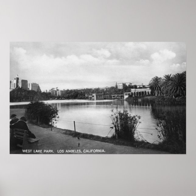 Affiche Los Angeles, CA West Lake Park City View (Devant)
