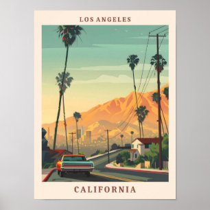 Affiche Los Angeles California Elegant Vintage voyage Art