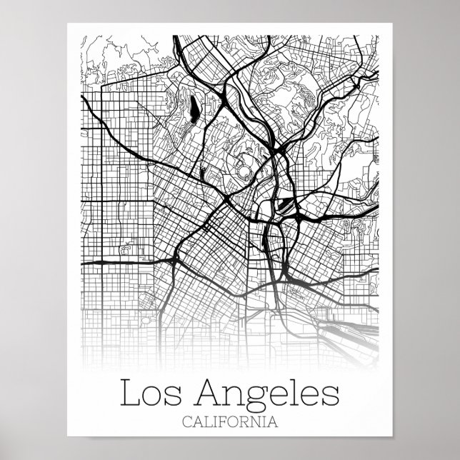 Affiche Los Angeles California Road Map Téléchargement ins (Devant)