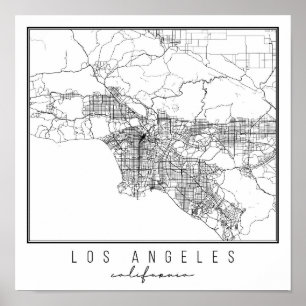 Affiche Los Angeles California Street Map