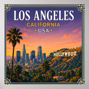 Affiche 🌴 Los Angeles Californie Mémoire d'Hollywood 🌴