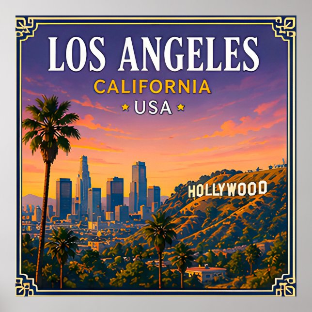 Affiche 🌴 Los Angeles Californie Mémoire d'Hollywood 🌴 (Devant)