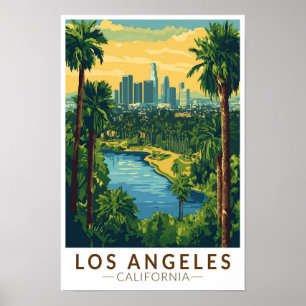 Affiche Los Angeles Californie Voyage Art Vintage