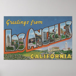 Affiche Los Angeles, CalifornieGrandes Lettres Scènes 2