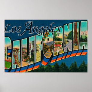 Affiche Los Angeles, CalifornieScènes de grandes lettres